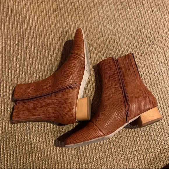 Charlotte Stone Henri Boots, 6, Brown/Tan, Retro Square Toe 60s Y2K - Picture 9 of 16